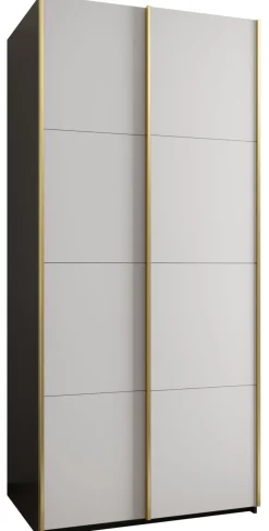 Szafa przesuwna 64 wysoka Lux 1 100 czarny+biały+złoty