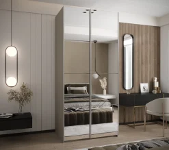 Szafa przesuwna 64 wysoka Lux 2 110 kaszmir+kaszmir+srebrny
