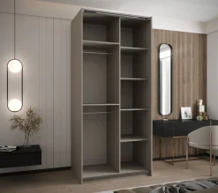 Szafa przesuwna 64 wysoka Lux 2 110 kaszmir+kaszmir+srebrny