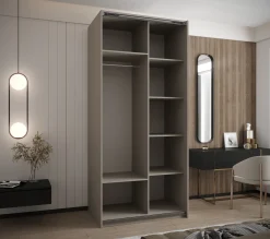 Szafa przesuwna 64 wysoka Lux 2 110 kaszmir+kaszmir+srebrny
