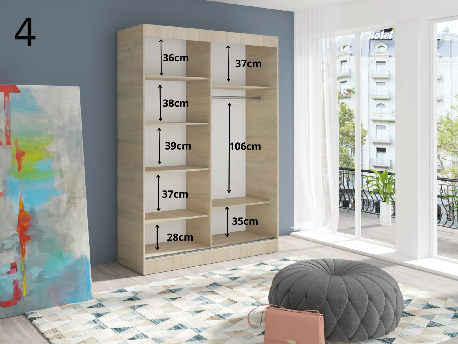 Szafa Przesuwna 200x200cm ARTISAN Półki + WieszakRóżne wnetrza PRODUCENT