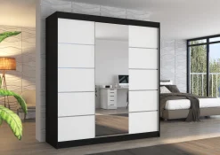 Szafa przesuwna z lustrem BERGEN 200 Black
