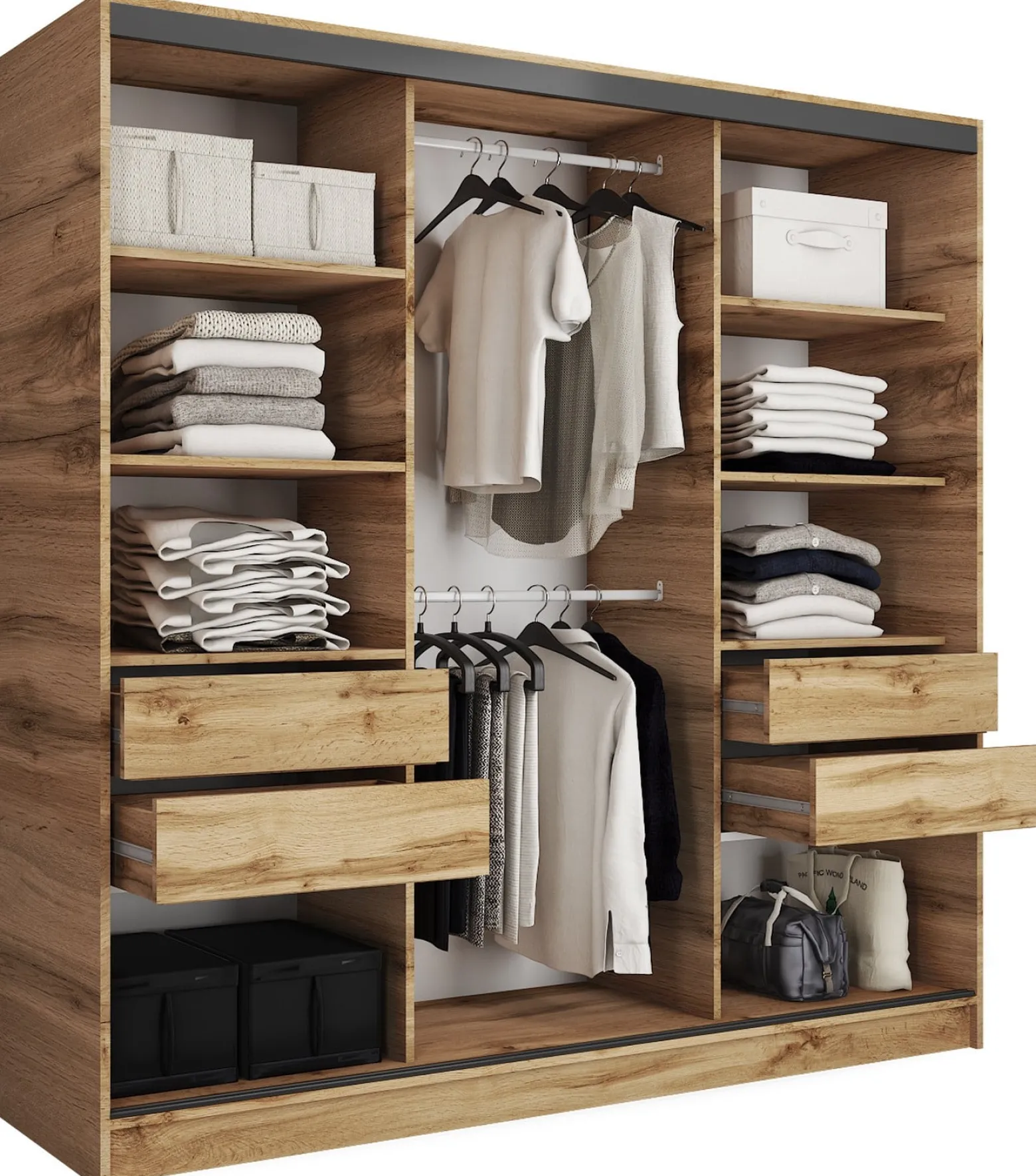 Szafa przesuwna z lustrem 200 cm wotan LOFT