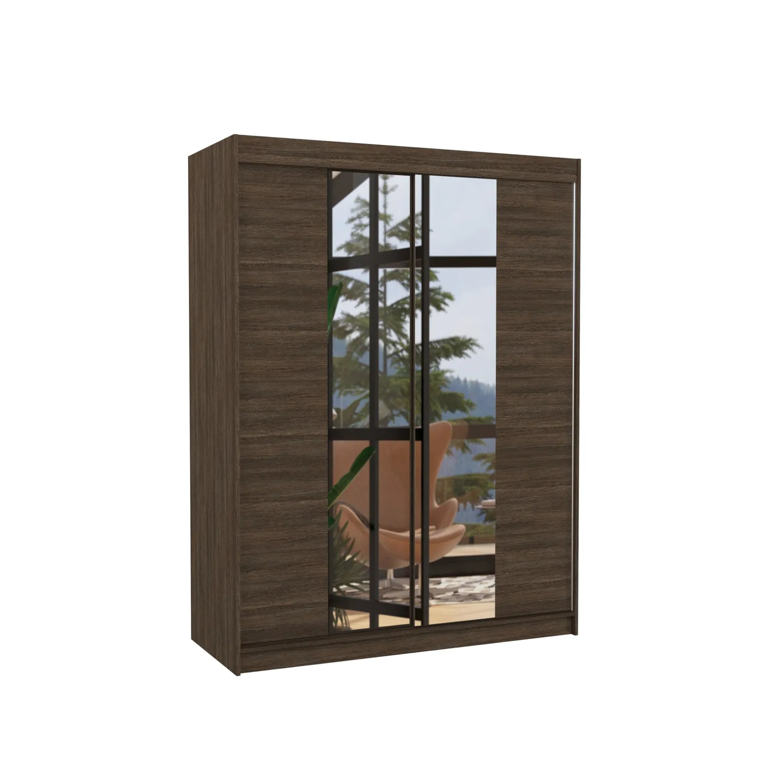 Szafa przesuwna z lustrem FEVER 150 Choco