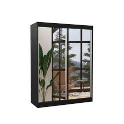 Szafa przesuwna z lustrem FLOREST 150 Black