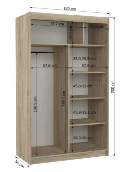 Szafa przesuwna z lustrem GENUA 120 White