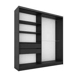 Szafa przesuwna z lustrem i lamelami 180 cm LAMEL 3D Lefkas