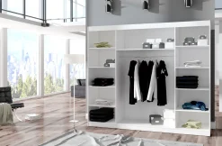 Szafa przesuwna z lustrem i oświetleniem LED DIEGO 250 Black