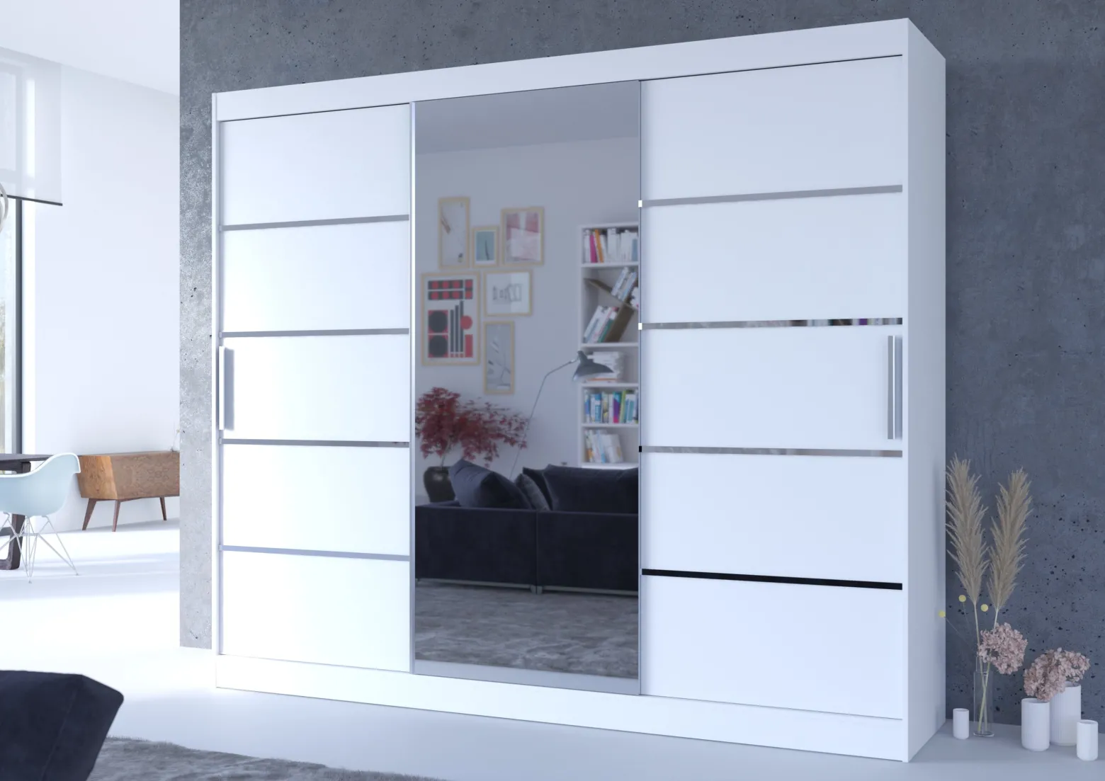 Szafa przesuwna z lustrem SALTO 250 White