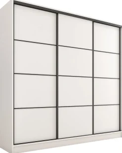 Szafa przesuwna z szufladami 180 cm biała LOFT