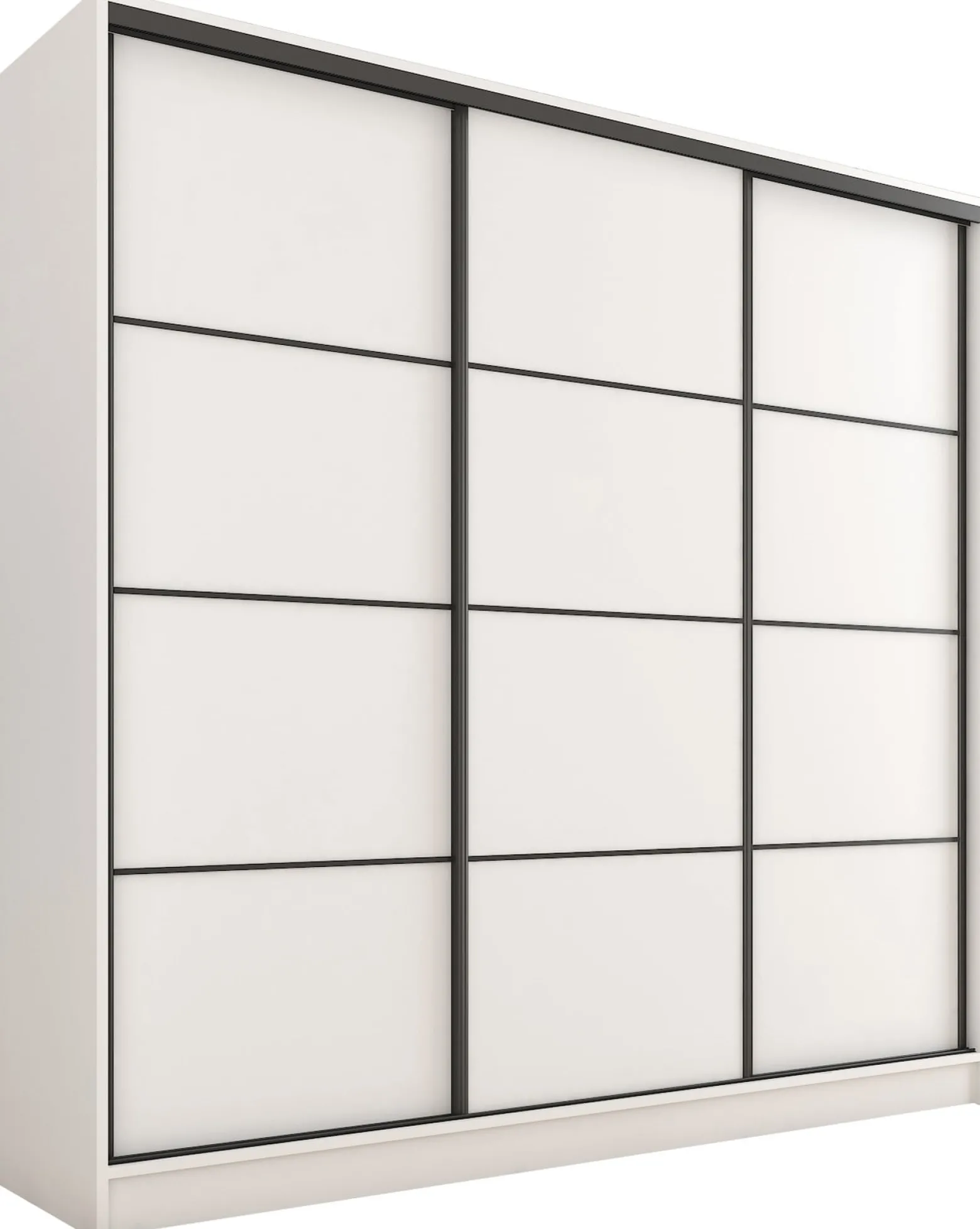 Szafa przesuwna z szufladami 180 cm biała LOFT