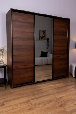 Szafa przesuwna z szufladami 180 cm biała LOFT