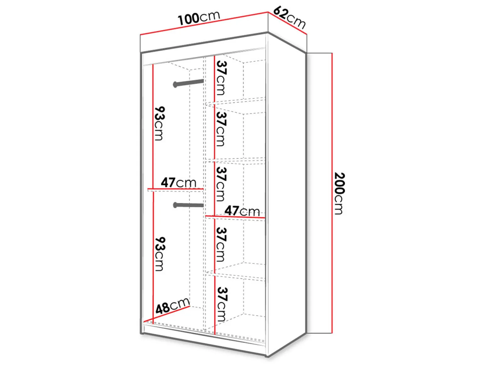 Szafa Riflo Slim 1 100