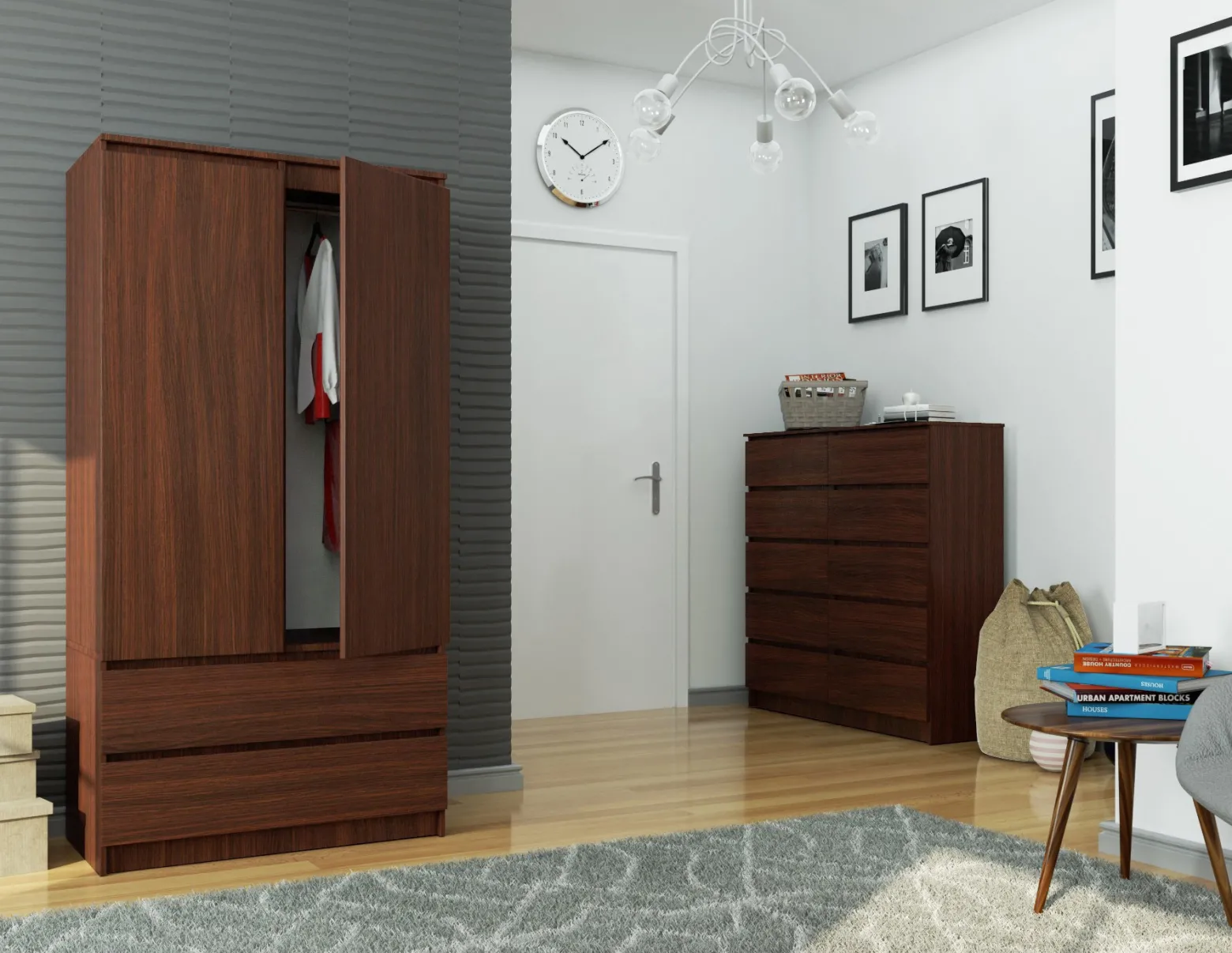 Szafa S 90 Cm 2 Drzwi 2 Szuflady Pk Wenge
