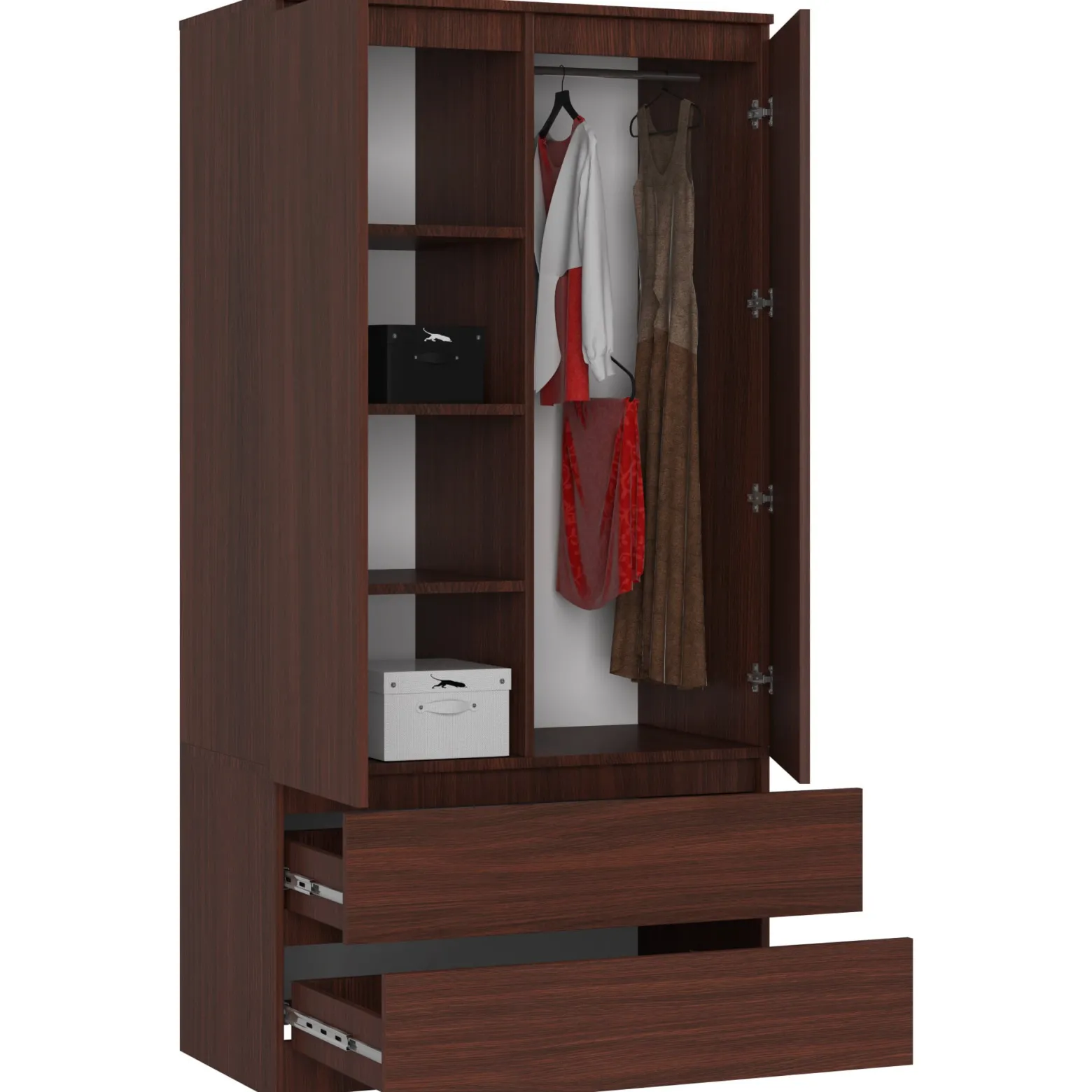 Szafa S 90 Cm 2 Drzwi 2 Szuflady Pk Wenge