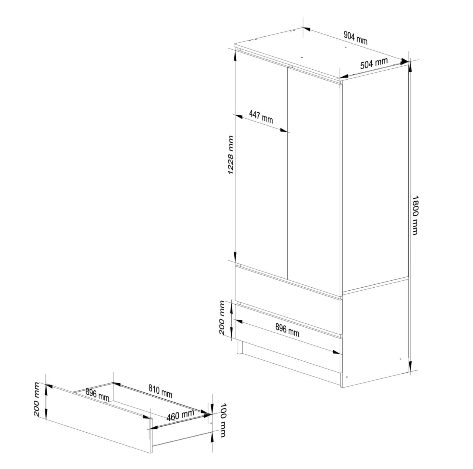 Szafa S90 2D 2Sz Clp Pk Sonoma