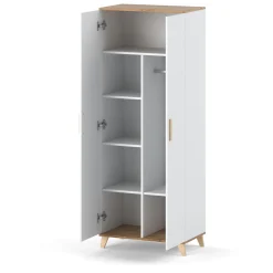 Szafa skandynawska garderoba 80cm sypialnia półki biały mat