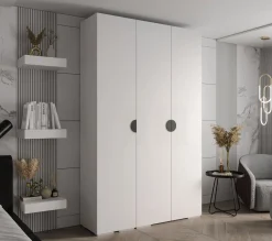 Szafa ubraniowa Garderoba INOVA 4 1,5SZ biały+czarny