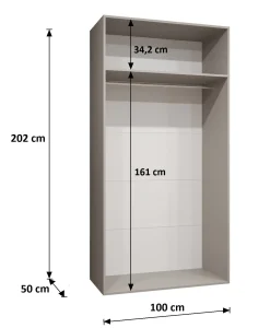 Szafa uchylna ANDREW 1 100 wys 202 cm Czarny + u Złoty
