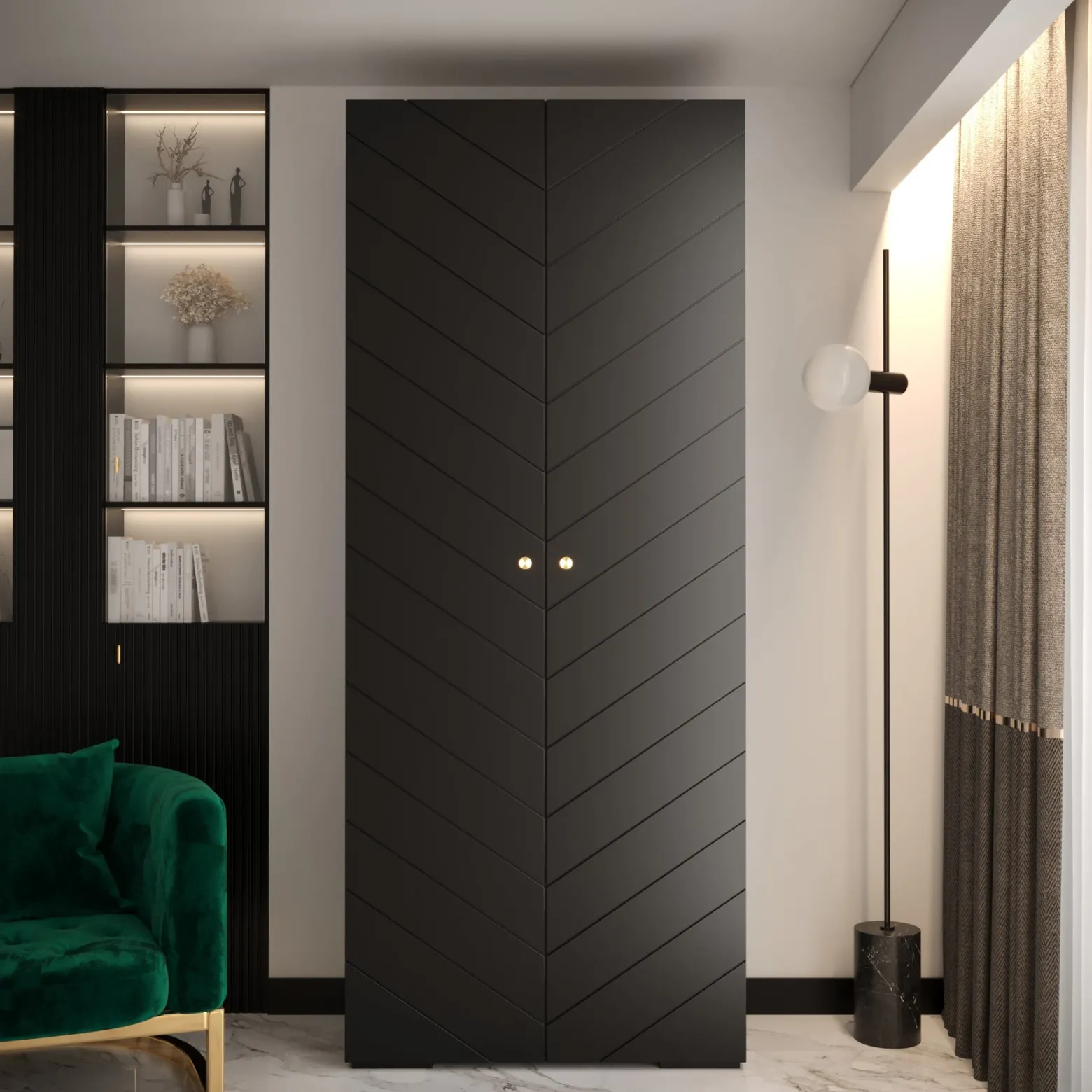 Szafa uchylna Garderoba MANHATTAN RYFEL 4 100 czarny