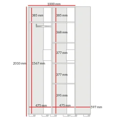 Szafa uchylna Napoli 2D 100 Kaszmir (2 kolory uchwytów)