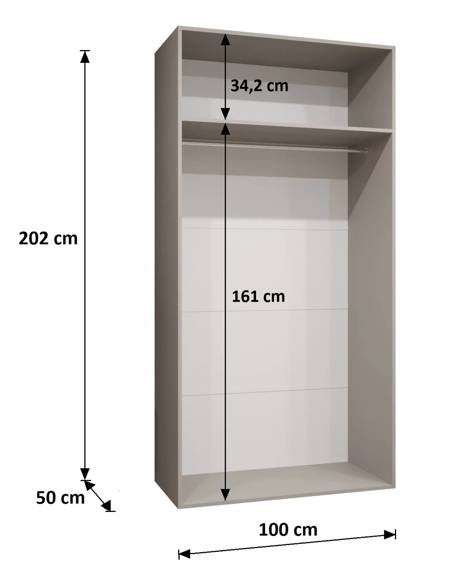 Szafa uchylna otwierana BARI 1 100 wys. 202 cm Czarny + u. Złoty