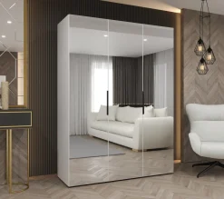 Szafa uchylna otwierana MARBELLA 3 150 wys. 202 cm biały + czarny