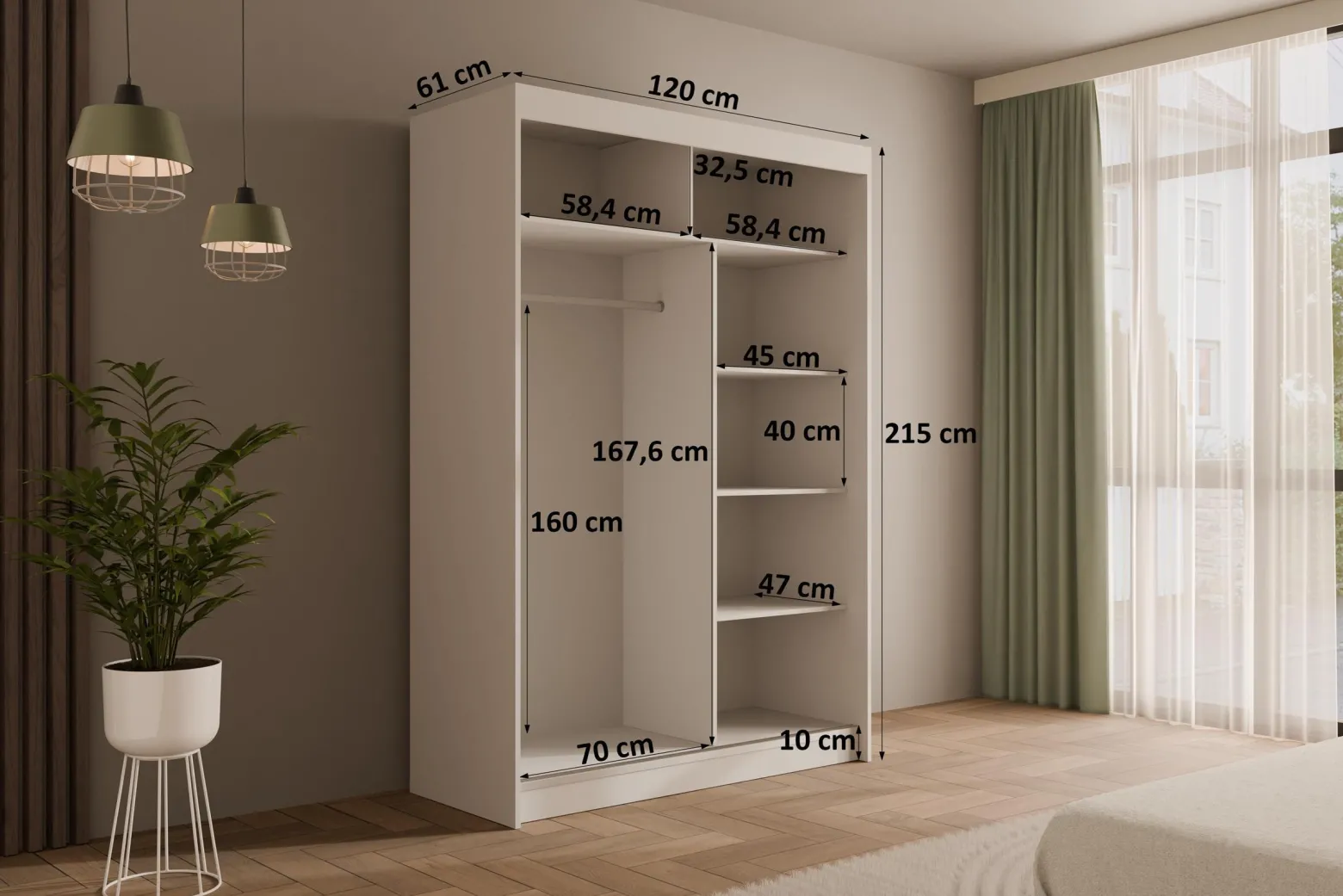 Szafa z drzwiami przesuwnymi PEKA 120 x 215 cm