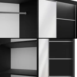 Szafa z drzwiami przesuwnymi i LED PAOKI 120 x 215 cm