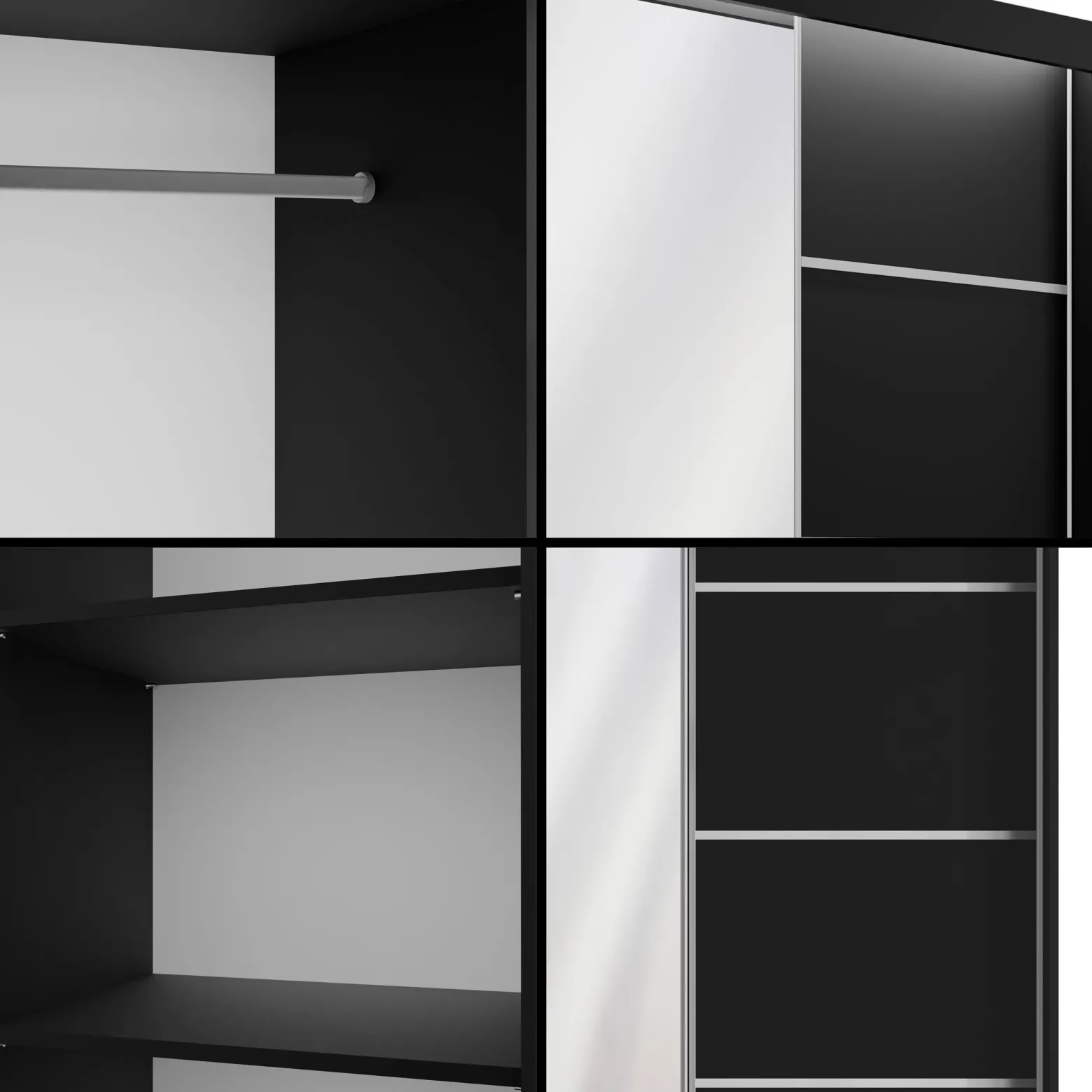 Szafa z drzwiami przesuwnymi i LED PAOKI 120 x 215 cm