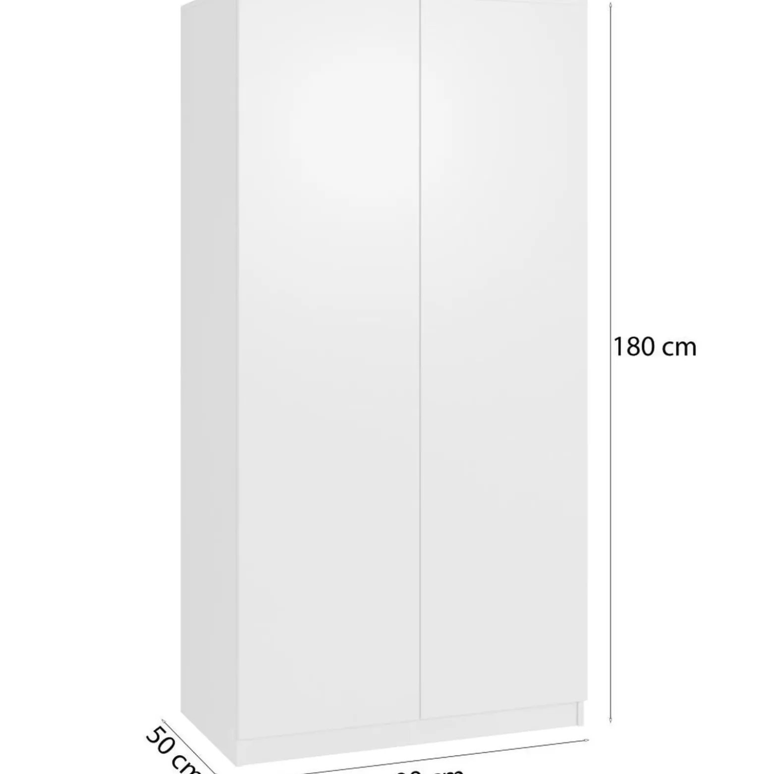 Szafa z drzwiami uchylnymi CLASSIC- biała 90 cm dwudrzwiowa