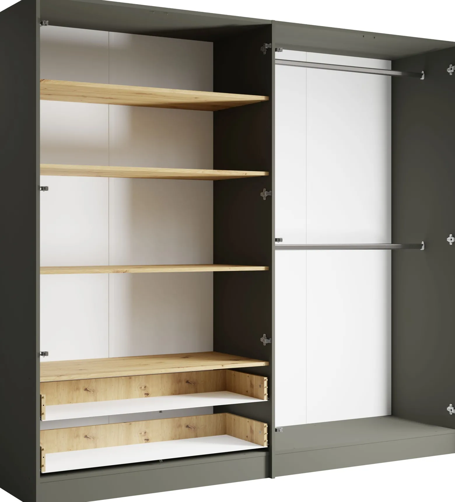 Szafa z lustrem 220 cm czterodrzwiowa RUSTICA szary grafit