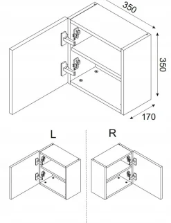 Szafka Łazienkowa 35 cm BEŻOWA KWADRAT Wisząca MDF 3D LUXOR