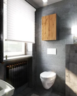 Szafka łazienkowa wisząca 60cm loft bezuchywtowa szary wotan