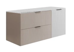 Szafka łazienkowa wisząca, kaszmir / blat marmur (MDF), 120 x 57 x 46 cm