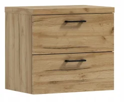 Szafka łazienkowa wisząca pod umywalkę LUNA 50 dąb craft złoty