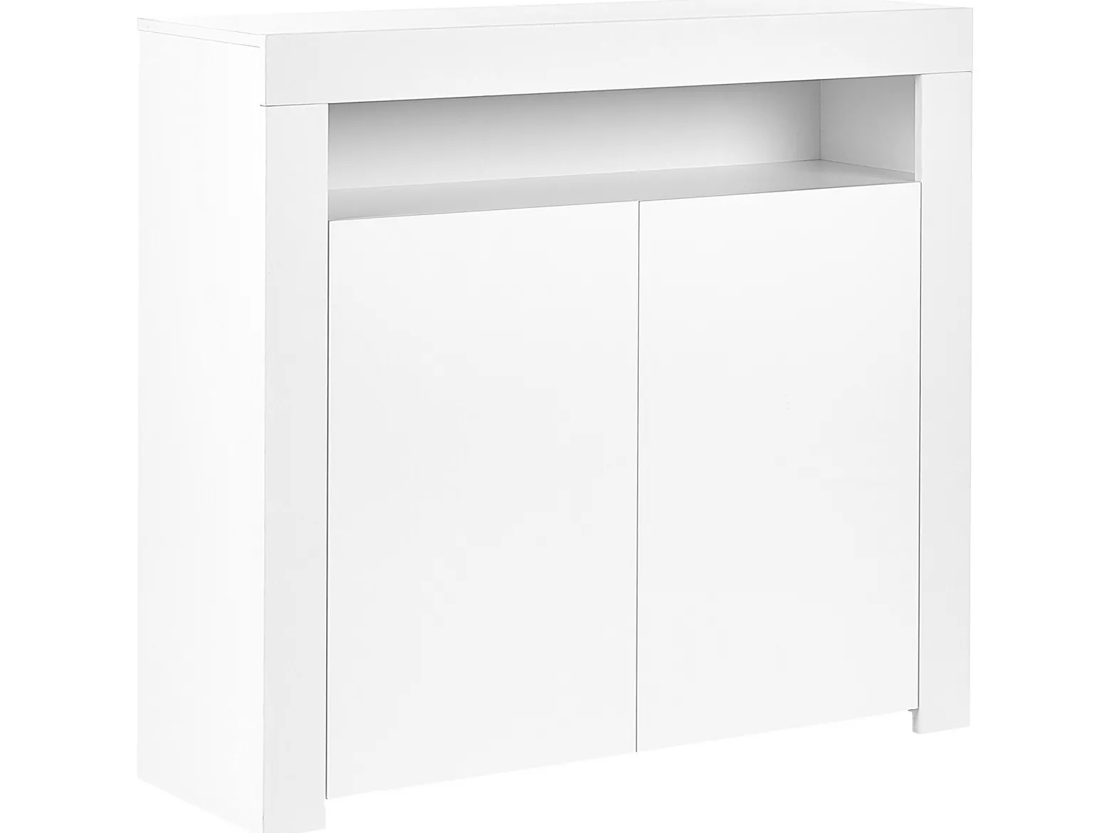 Szafka dwudrzwiowa 4 półki z paskiem LED biala