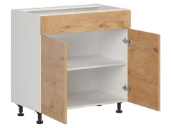 Szafka kuchenna dolna Hamper 80 cm dwudrzwiowa dąb lancelot
