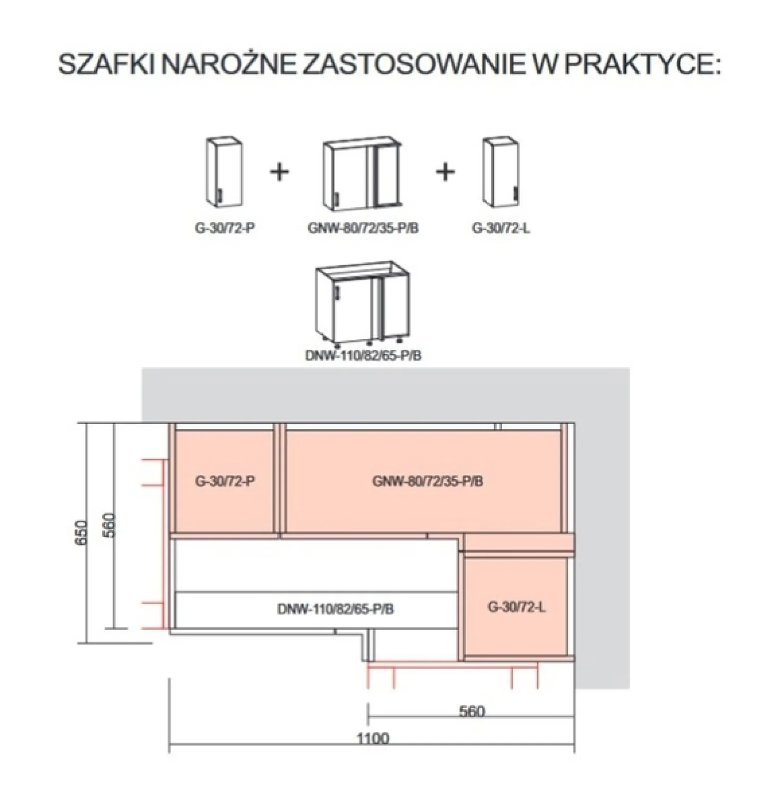 Szafka kuchenna górna Sole L6 80 cm narożna lewa dąb halifax natura zabudowuje naroże 80x95cm