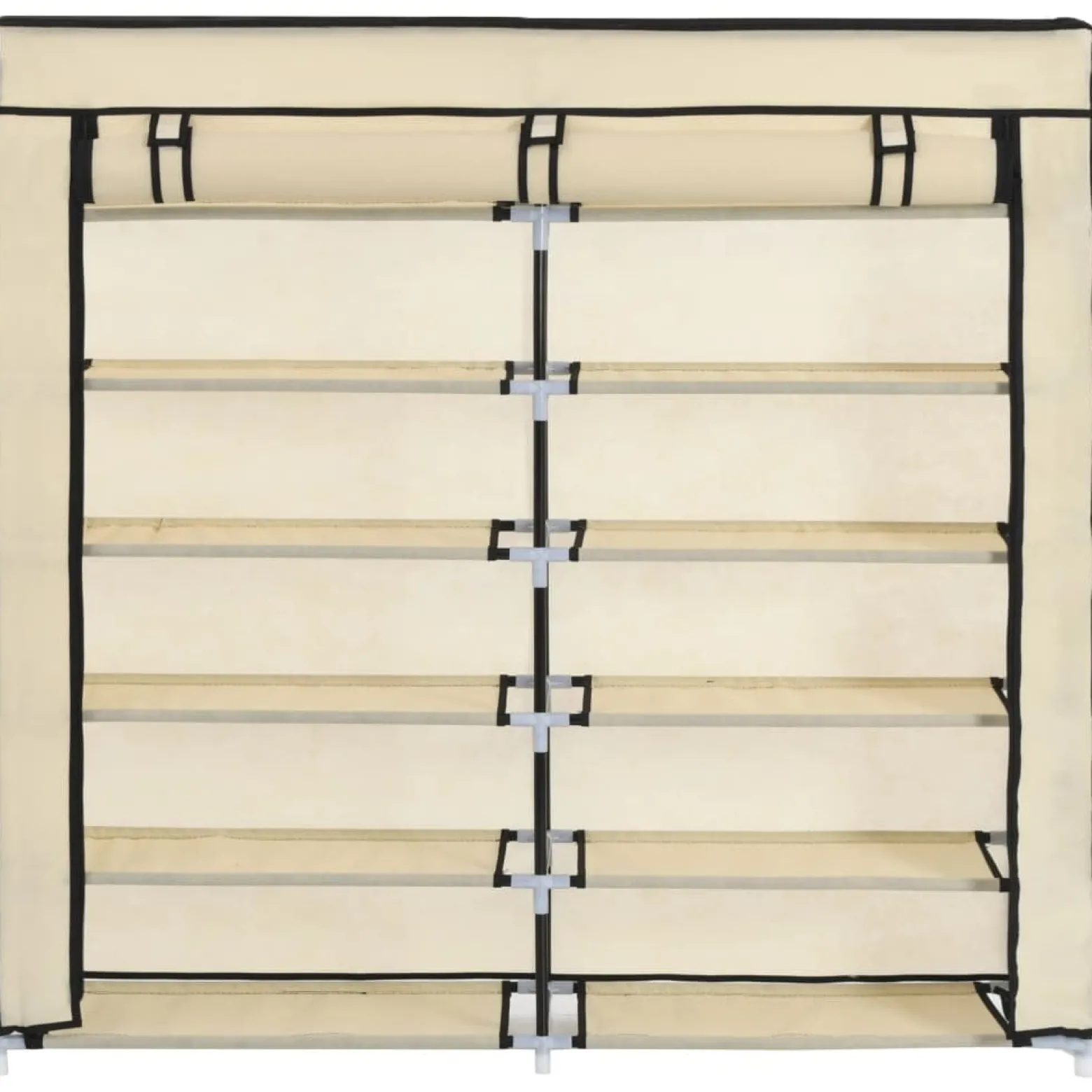 Szafka na buty Kremowy 115 x 28 x 110 cm Tkanina vidaXL