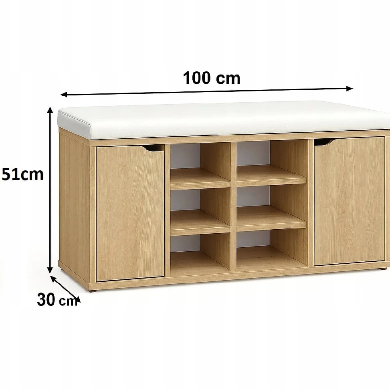 Szafka na buty z siedziskiem 100 cm Dąb Sonoma