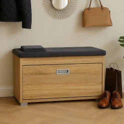 Szafka na buty z siedziskiem 70 cm Dąb Craft Złoty
