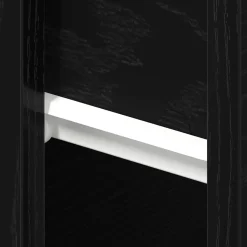 Szafka Nocna Czarna Komoda Stolik Półka Nocna Do Sypialni 46 x 29.5 x 30 cm