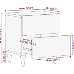 Szafka Nocna Drewniana Komoda Stolik Nocny Do Sypialni 40 x 33 x 46 cm