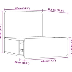 Szafka Nocna Komoda Stolik Nocny Do Sypialni 44 x 32.5 x 40 cm