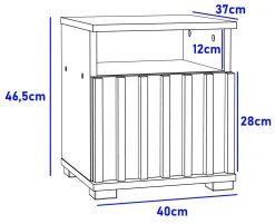 Szafka nocna MONTANA SN40 design z lamelami, dąb craft + czarny