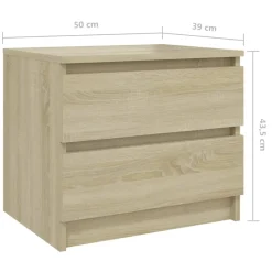 Szafka Nocna Stolik Komoda Brązowa z Szufladą Do Sypialni 50x39x43,5 cm