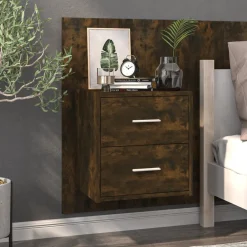 Szafka Nocna Stolik Komoda Brązowa Wisząca Do Sypialni 48,5x32,5x80 cm