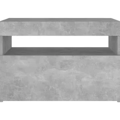 Szafka Nocna Stolik Komoda Szara z LED Do Sypialni 60x35x40 cm