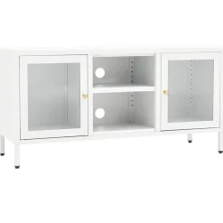 Szafka Pod Telewizor Biała Półka Szafka RTV Stalowa 105x35x52 cm